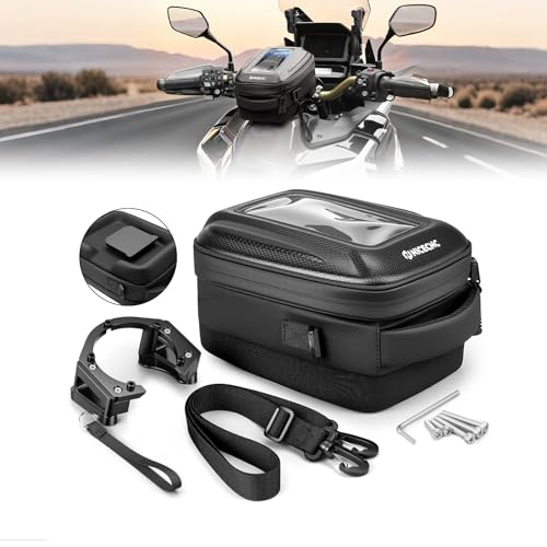 NICECNC Quick-Release Motorcycle Tank Bag - Bike Tanklock Bag Compatible with Honda CRF1100L Africa Twin 20-26, 6L Scratch-Proof Push-Pull Lock System, Waterproof with TPU Phone Window & 3 Carry Modes
