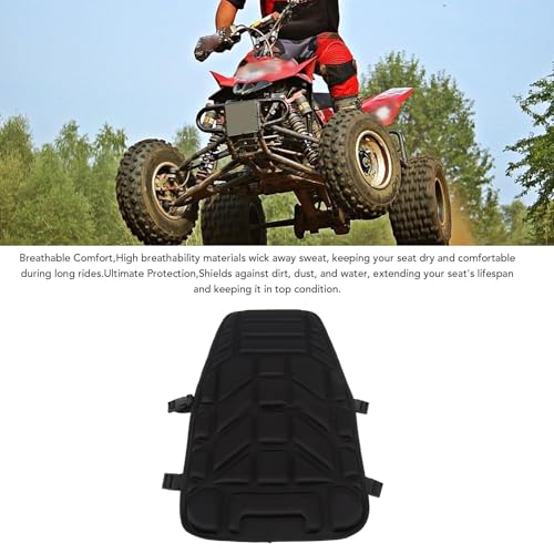Shock Absorbing ATV Seat Cover, Padded Breathable Motorcycle Seat Pad Protector, Enhance Comfort with EVA Oxford Cloth, Fits Most ATVs Snowmobiles with Built in Non Slip Design,