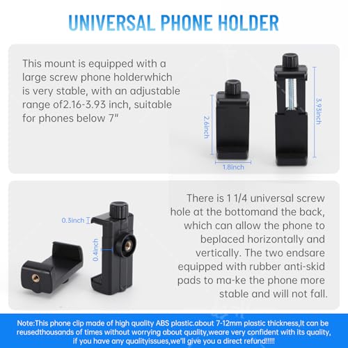 Mobile Phone Chest Strap Harness Mount Head Strap Holder Kit for POV/VLOG,Cell Phone Clip Compatible with iPhone,Samsung,GoPro Hero 9, 8,7, 6, 5, 4, 3,2, 1,AKASO,DJI Osmo,and Action Cameras