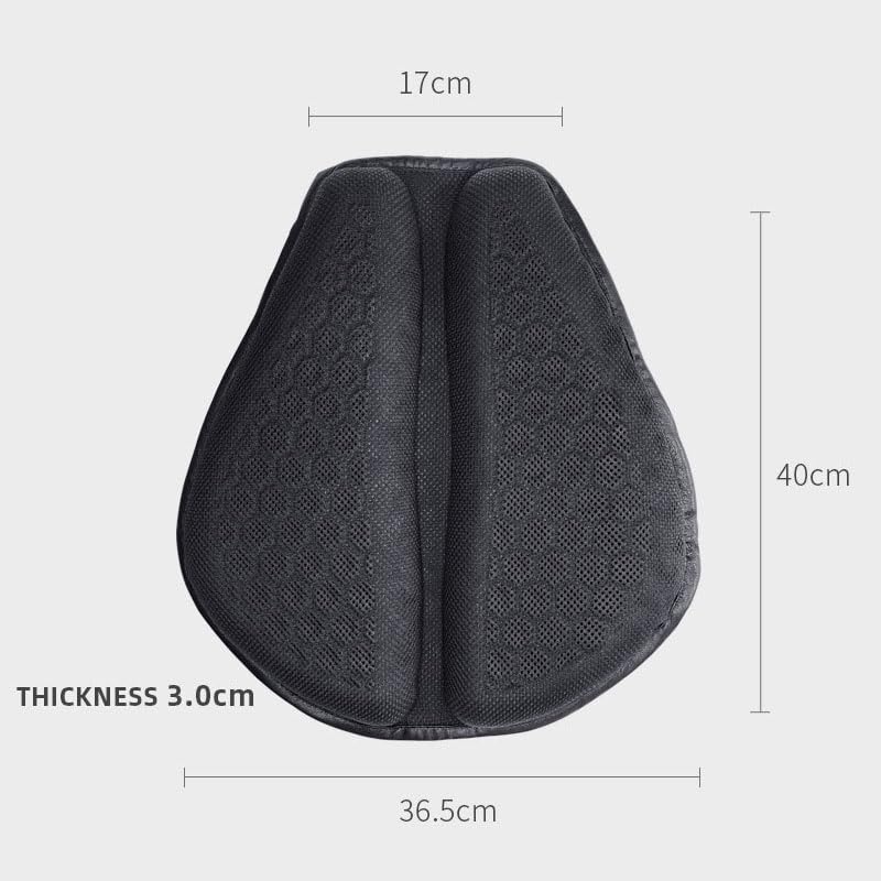 Feiteplus Universal Gel Motorcycle Seat Cover 3D Honeycomb Structure Tailbone Pain Relief Egg Seat Cushion with Non-Slip Cover for Motorbikes Dirt Street Bike