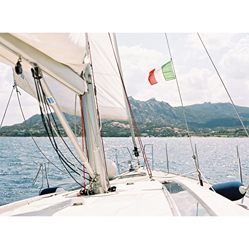 SYII Italian Boat Flag 12x18 Inch, Italy It National Flags with 2 Brass Grommets and Embroidered Sewn Stripes, Heavy Duty Polyester Outdoor Banner - color: 12x18 Italian Flag