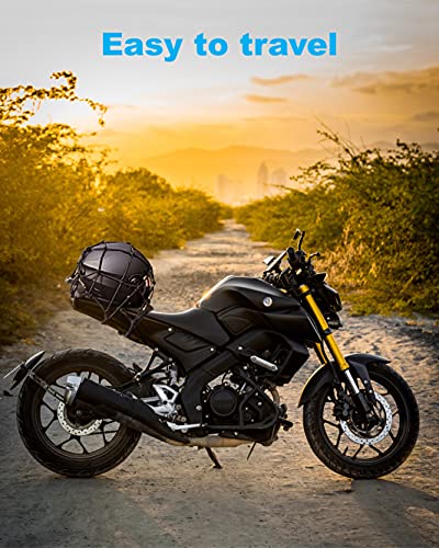 15.7"x15.7" Cargo Net, Heavy Duty Bungee Net Stretches to 31.5"x31.5", Gear Helmet Luggage Thicken Netting with 3"x3" Small Mesh & 6 Adjustable Metal Hooks for Motorcycle, Bike, ATV - size: 15.7x15.7 Upgrade - 1 Pcs