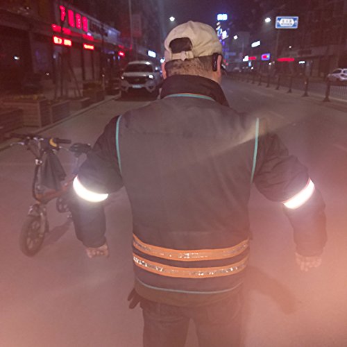 iEFiEL High Visibility Reflective Arm Bands Wrist Ankle Leg Reflector Belt Straps for Night Walker Runner Rider Safety - color: Rose