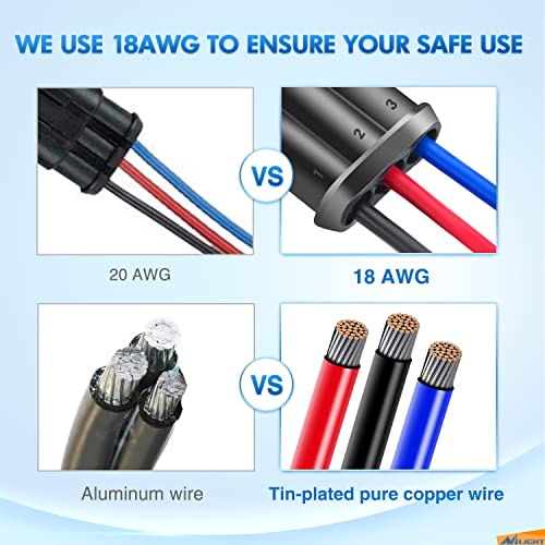 Nilight 3Pin Electrical Wire Connectors Male and Female Plug Socket Quick Disconnect Waterproof Play Terminals for Automotive Cars Trucks Motorcycles Marine Boats - size: 3Pin Wire Harness 10Sets
