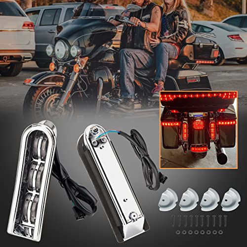 Motorcycle Rear Saddlebag Accent LED Light Insert Filler Support Black Replacement for Harley Touring FLHTCU FLHTK FLTRU Road King Electra Glide Ultra Classic 2014-2022 - color: Chrome