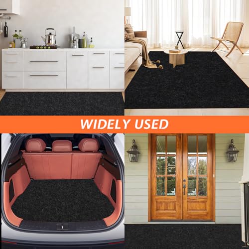 8.5 X 6.6 Ft Heavy Duty Oil Spill Mat, Garage Floor Mat for Under Car, 1/4inch Thicked Waterproof Rubber Backing Mat Protect Floor, Reusable Oil Drip Leak Absorbent Pads (Black)