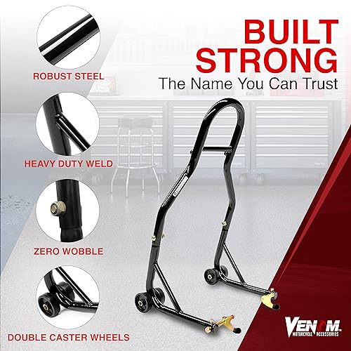 Venom Sport Bike Motorcycle Rear Wheel Swingarm Spool Lift Stand Paddock Stands Compatible with Yamaha Honda Kawasaki Suzuki Ducati BMW