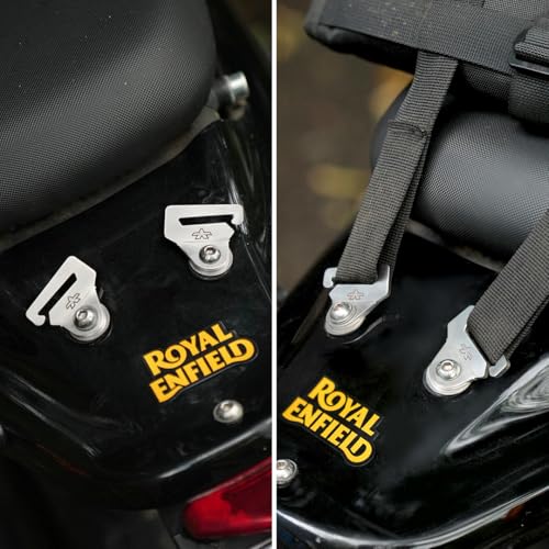 ViaTerra Quick Release Motorcycle Strap Hooks |Heavy Gauge Stainless Steel Mounting Brackets, Universal Fit, Set of 2 (M8) - size: M8