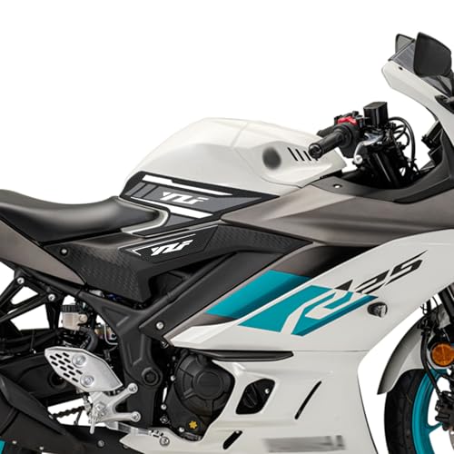 For YZF R25 R3 YZF R3 YZF R25 YZFR25 YZFR3 2025 motorcycle side tank pads tank pads knee pads protectors decals traction pads yzf r3 r25 2019-2025 motorcycle accessories (blue)