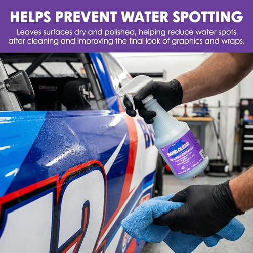 Rapid Clear Polish 640 oz | Final Cleaning and Polish for Vinyl Films, Wraps, Plexiglass, Glass, and Polycarbonates | Helps Prevent Water Spotting for Graphics Installation - size: 5 Gallon (640 Ounce)