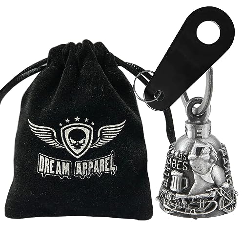 Dream Apparel Motorcycle Bell Guardian Angel Drive Away Gremlin, Biker Bell for Men Women Rider Riding, Good Luck Gift - color: Babes & Bike & Beer