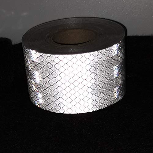 DOT-C2 Reflective Tape,White Silver 2Inch X30 Feet Waterproof Conspicuity Safety Tape,Trailer Self Adhesive Warning Caution Reflector Tapes for Car Trucks Trailer Vehicle Outdoor