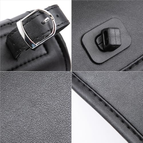 Mini Motorcycle Handlebar Bag Saddlebag Roll Tool Bag for Cafe Racer Bobber Chopper Storage pouch (Black) - color: Black