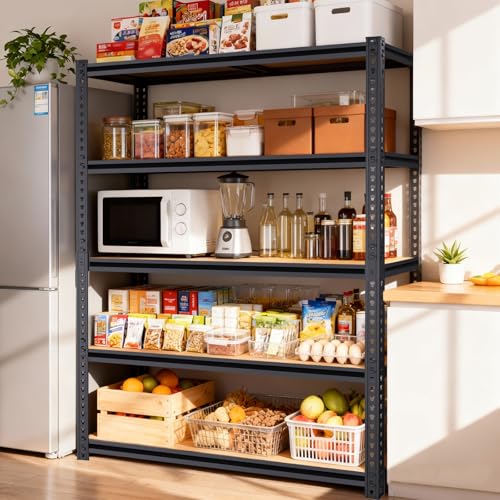 72" H Garage Storage Shelves,Storage Shelves Heavy Duty,2400LBS Heavy Duty Garage Shelving,Adjustable 5 Tier Shelving for Garage Storage,Warehouse,16"x35.5"x72" - size: 72" H x 36" W x 15.9" D