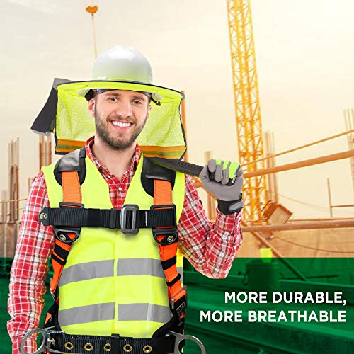 Wolf High-Visibility Orange Reflective Full-Brim Hard Hat Mesh Sun Visor Neck Shade - color: Hi-viz Yellow-lime