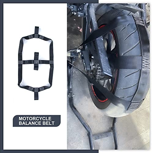 Motorcycle Rear Wheel Tie Down Strap and Bar Harness Handlebar, Universal Soft Loop Strap Wheel Transport Balance Tire Straps for Trailer Scotter and Motorcycle (Handlebar and Real Straps) - style: Handlebar and Real straps
