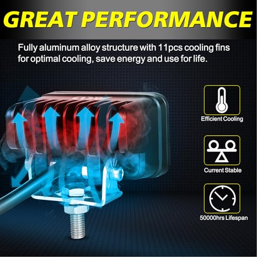 Yellow LED Pods, AKD Part 3 Inch CREE LED Ditch Lights 40W Spot Flood Combo LED Fog Lights Small Yellow Chase Light Bar Pods 2 Pack for Truck Motorcycle Dirt Bike SUV UTV ATV Surron Toyota - color: Yellow