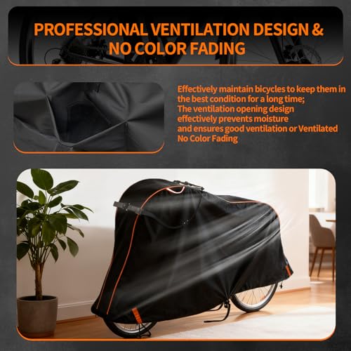 Bike Cover for 1/2/3Bike-900D Heavy Duty Waterproof Bicycle Cover&Outdoor Bike Storage Protection against Snow,rain|Bike Cover for eBike,Mountain,Road,Hybrid,Scooter,Beach Cruiser Bike(L-1Bike Cover) - size: L-1Bike Cover