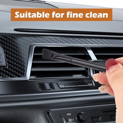 10 Pcs Car Detailing Brush Set, Ultra Soft No Scratch Detail Brushes with Ergonomic Handles, Multi Purpose Auto Cleaning Kit for Vents Dashboard Leather Seats Wheels Tires and Trim