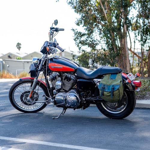 Nomad USA Quick-Easy Universal Fit Throw Over Motorcycle Canvas Biker Cargo Saddlebags (Black)