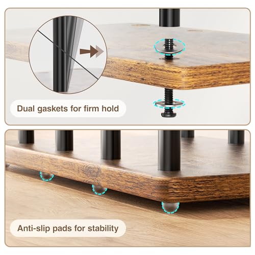pickpiff Boot Rack 8-Pair Cedar Ball End Boot Rack Shoe Organizer Free standing Metal Holder with Wood Base