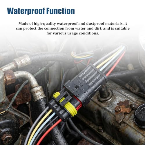 5PCS 5 Pin Car Electrical Wire Connector, Waterproof Male and Female Vehicle Terminal Wire Connectors Plug, Automotive Wire Plug Socket Kit, Universal for Sedan Truck Motorcycle - size: 5 Pin
