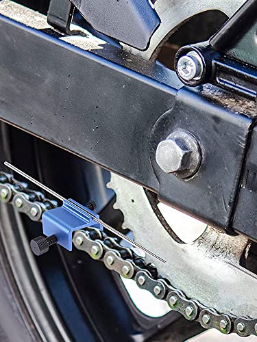 US Motorcycle Chain Alignment Tool Aluminium Alloy Sprocket Chain Adjusting Tool Universal Quick Accurate Motorbike Chain Alignment Tool Repair Accessories Tool for Motorcycles ATVs(Blue)