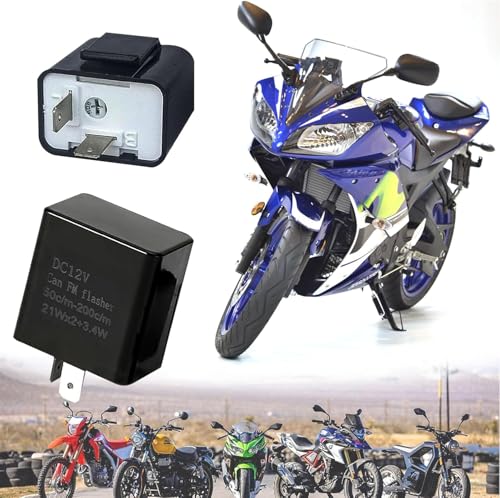 Gebildet 12V Speed Adjustable 2 Pin Direct Replacement Compatible LED Electronic Flasher Relay fix CAR and Motorcycle Turn Signal & Hazard Warn Hyper Flash Relay(Black) - color: Black with wire