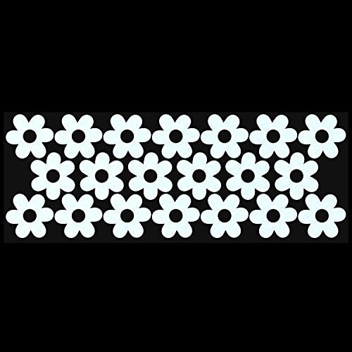 LiteMark Reflective Petal Flower Power Vinyl Stickers, Great for Laptop, Phone, Helmets, Bicycles - White, Pack of 20 Pcs - color: White