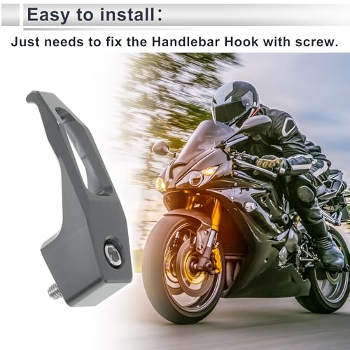 Universal Motorcycle Hanging Hook Square Motorcycle Helmet Luggage Bag Holder Hanger for Scooter Bicycles Titanium Tone 78mm Length