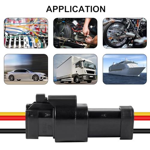 5Pcs 3 Pin DT Connector Car Electric Plug Connector Wire Harness Auto Waterproof Male Female Automotive Electrical Connector Auto Plug with 3 Wire for Car Truck Boat - size: 5pcs 3 pin DT