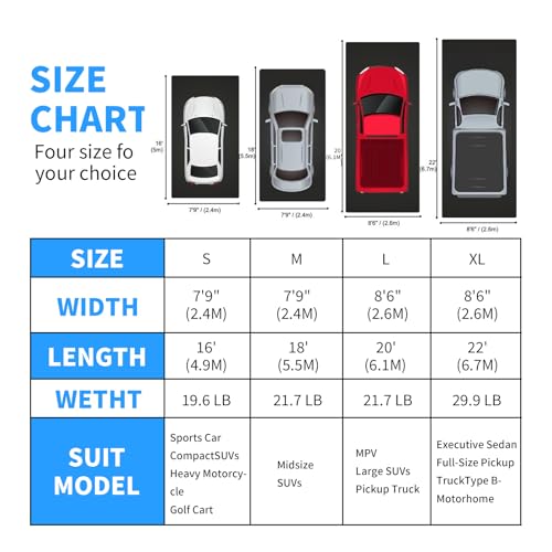 MIALUTY® Garage Floor Mat,(8'6" x 20'),Heavy Duty PVC Under Car Containment Mat with Raised Edge Waterproof Oil-Proof Non-Slip Against Snow Rain Mud All-Weather Easy to Clean - size: 8'6" x 20'