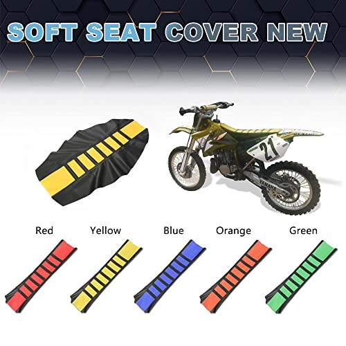 PIT66 Soft Seat Cover, Compatible with Honda CR125R CR250R CR500R CR80R CRF100F CRF125F CRF150F, Yellow - color: Yellow