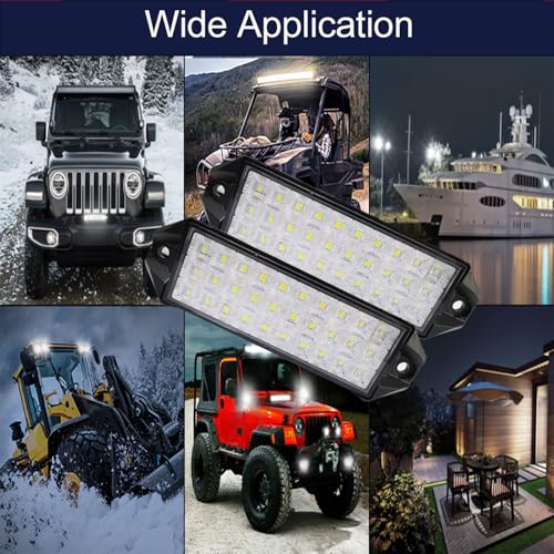 Flush Mount LED Pods, 7 Inch Surface Mount Slim LED Light Bar 12V 24V 40W for Vehicle Boat Truck Trailer Tractor ATV UTV Bumper Backup Lights Reverse Off Road Driving Fog Work Flood Lights 2Pcs - color: Surface Mount 7 Inch 2 Pcs