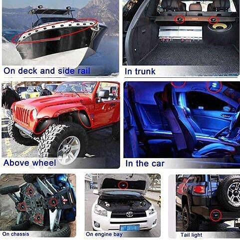 4Pods Rock Lights Blue Neon Underglow led Lamp for Car Trucks ATV UTV SUV Boat Underbody Glow Trail Rig Motorcycle Lights - color: Blue