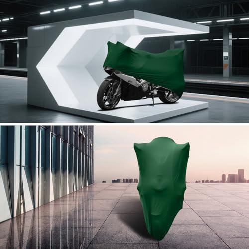 WinPower Indoor Motorcycle Cover, Soft Stretch Breathable Dustproof Scratch Protection Elastic Powersports Vehicle Covers, 86inches - size: L(86 x 37 x 43 inches)