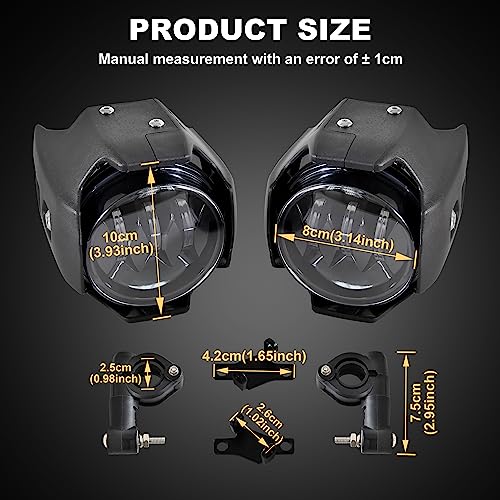 LED Auxiliary Lights Set for Versys-X300, Adjustable Front LED Driving Light Fog Light with Bracket for Kawasaki Versys-X300 2017-2023 Versys-X300 ABS 2017-2026, Replace #99994-0996
