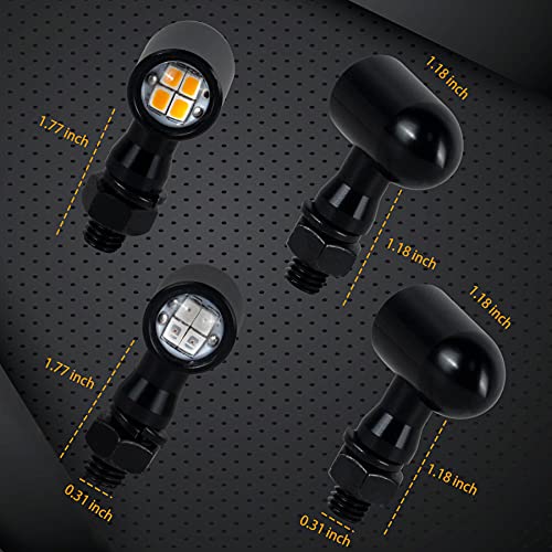 Front Rear Motorcycle Turn Signals, Mini Size Led Brake Tail Lights Universal Compatible with Harley Honda Suzuki Triumph Yamaha - color: Front Amber+Rear Red