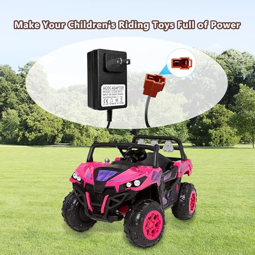 6 Volt Battery Charger for Kids Electric Car, Compatible with Minnie Mouse, BMX X6, Wal-Mart, Moto ATV Quad Car for Kid, Replacement Parts for Ride on Toys Kid TRAX Charger with Red Square Plug - size: Charger
