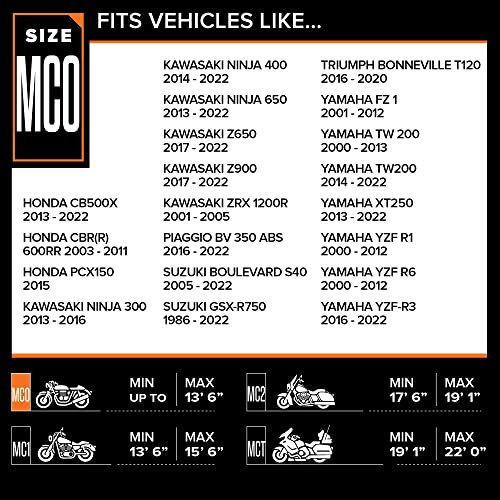 Budge MC-9 Sportsman Motorcycle Cover, Black, Waterproof, Universal Fit, Fits up to 86", Medium