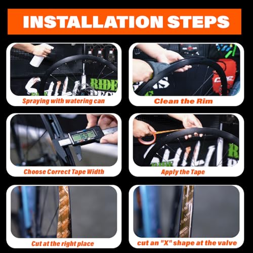 Chooee Tubeless Bike Rim Tape,Tubeless Tire Tapes with Strong Adhesion-Width 27mm x Length 10m Options,Bicycle Wheel Rim Tape Suitable for MTB/Road/Gravel Bikes. - size: 27mm