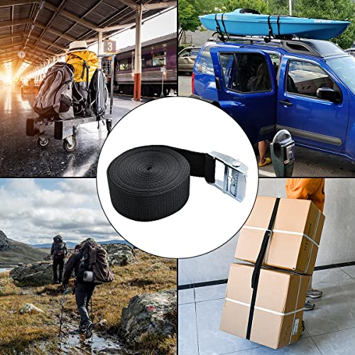 2PCS Lashing Straps with Buckles Adjustable, Up to 600lbs,Tie Down Straps for Motorcycle, Cargo, Trucks,Trailer,Luggage (1" x 16.4') - size: 1" x 16.4'
