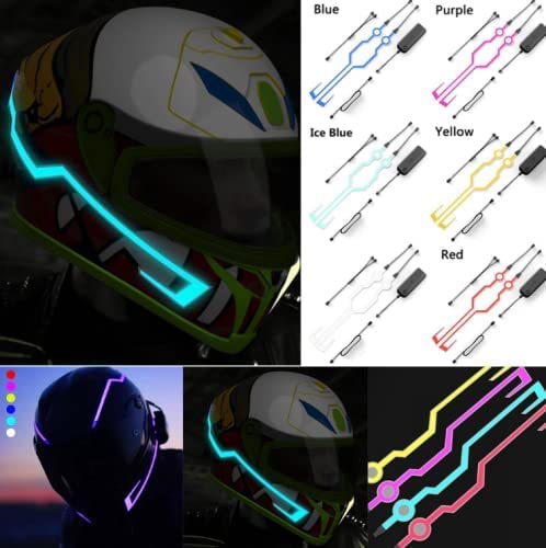 You Glow Girl Helmet EL Light Bar, LED Motorcycle Helmet Light Strip, Night Riding Signal, 3 Modes, Easy Install, Ice Blue - color: Ice blue