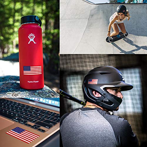 American Flag Hard Hat Stickers (3pack) Waterproof Heavy Duty Vinyl Decals for Helmets Curved Surface Fit Made in USA 1.5 x 2.9 inches