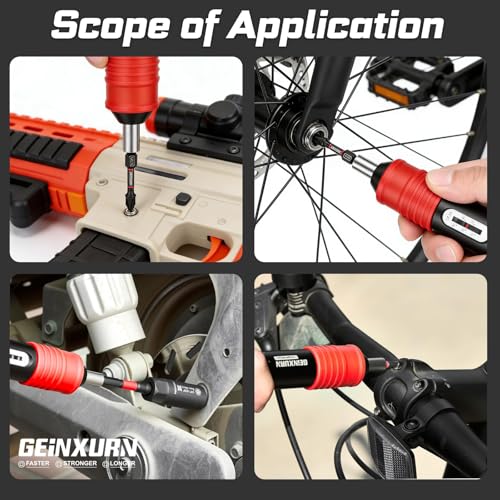 GEINXURN 71PCS Click Torque Screwdriver Set 1/4” Drive, 10-50 Inch Pound Torque Screw Driver Kit with Screwdriver Bit, Socket, Mini Torque Wrench for Maintenance, Tools, Bike Repairing and Mounting