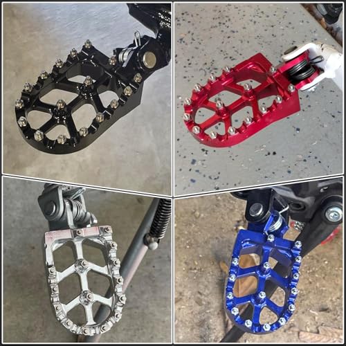 XINGWU Dirt Bike Foot Pegs for Surron Light Bee X/S E-Ride Pro SS/SR/S Talaria Sting MX3/R MX4 Segway X160/X260 CRF150F 230F 250F Electric Dirt Bike Foot Peg Rests (Black) - color: Black