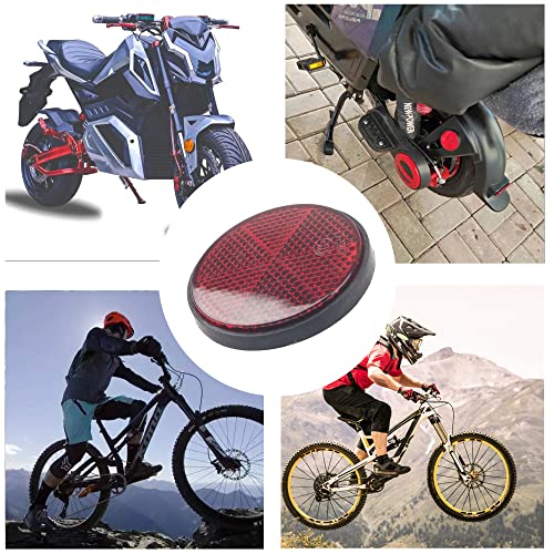 4Pcs Red Plastic Reflective Warning Round Reflector for Motorcycle Bike