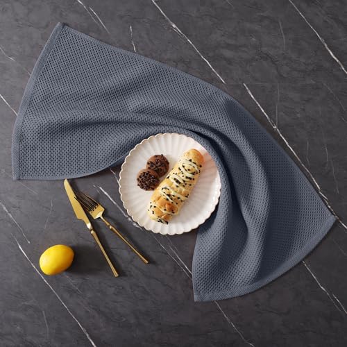 Homaxy 100% Cotton Kitchen Towels and Dishcloths Set, 12 x 12 Inches and 13 x 28 Inches, Set of 8 Bulk Kitchen Towels Set, Ultra Soft Absorbent Dish Cloths for Washing Dishes, Dark Grey - color: Dark Grey, style: 8-Piece Set