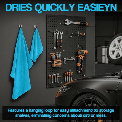 Bolant 4 Pack Twisted Loop Car Drying Towel, Microfiber Towels for Cars 24"x36", Reusable Shammy Quick Dry Cloth for Auto, Boat, Kitchen, Windows & Bathroom(Blue) - color: Blue