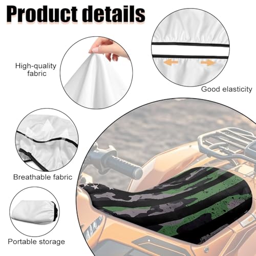 SEANATIVE ATV Seat Covers Four-Wheeler Seat Cover Waterproof Polyester Four Wheeler Accessories Camo US Flag Print Motorcycle Cushion Protector ATV Breathable Padded - color: Camo US Flag Print